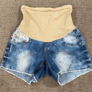 Maternity blue Jean shorts